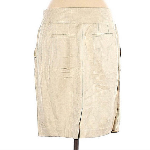 𝅺grace Dane Lewis Linen Blend Front Zip Pencil Skirt Size 8 - Picture 2 of 6